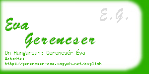 eva gerencser business card